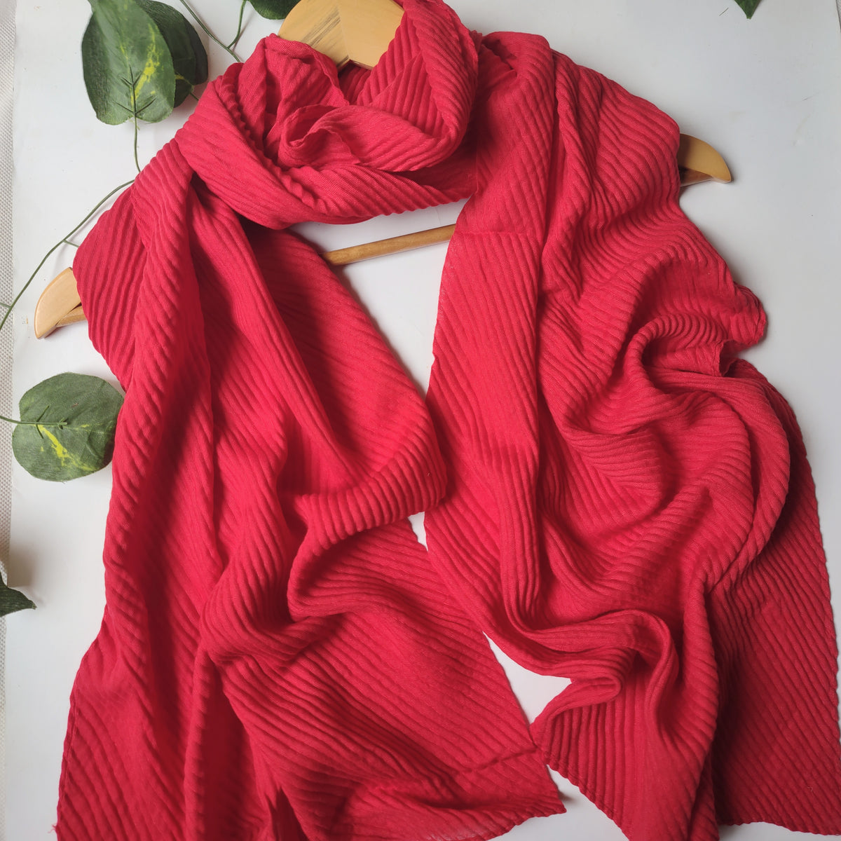 Pleated Hijabs - Red