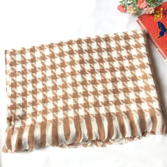 Houndstooth Pattern Hijab – Beige